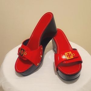 Tory Burch Red wedge sandals size 8
